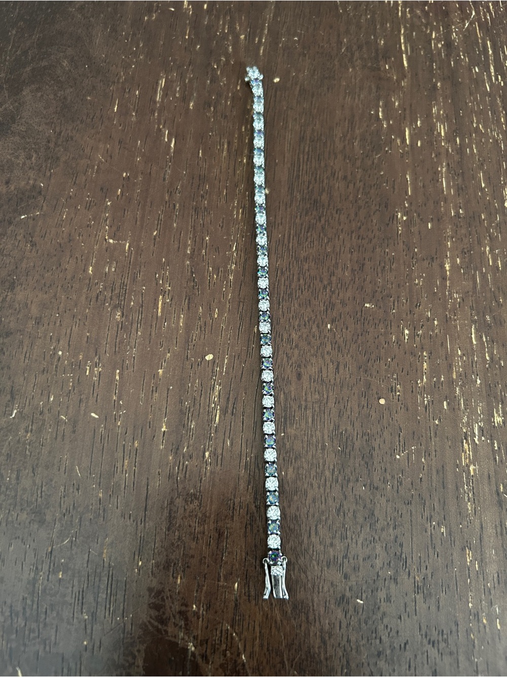 Montana Silversmiths Silver-Tone Aurora Crystal Tennis Bracelet